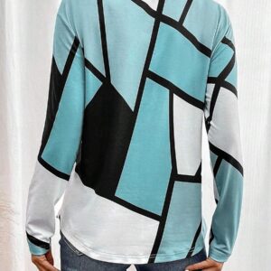 Color Block Casual Long Sleeve Tee - Image 2
