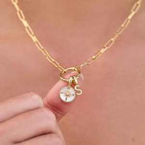 Harper Round Charm Chain Necklace - Image 3