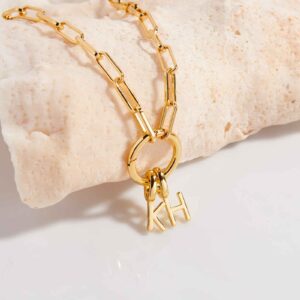 Harper Round Charm Chain Necklace - Image 9