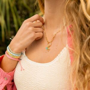Harper Round Charm Chain Necklace - Image 7