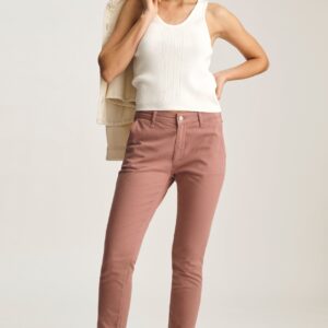 KATHLEEN SLIM CHINO IN OLD MAGENTA TWILL - Image 1