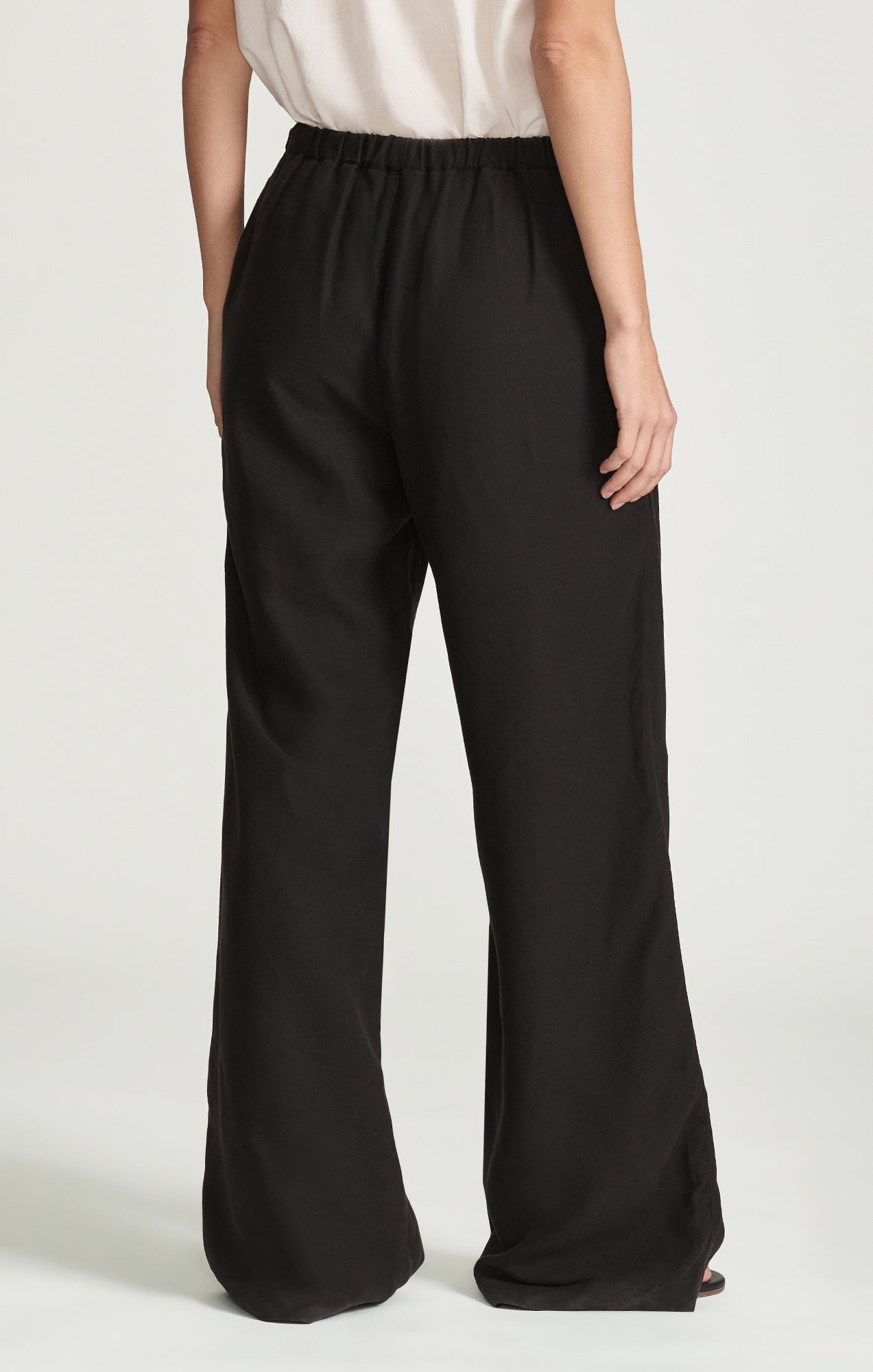 MARCELA WIDE LEG IN BLACK LINEN - Image 4