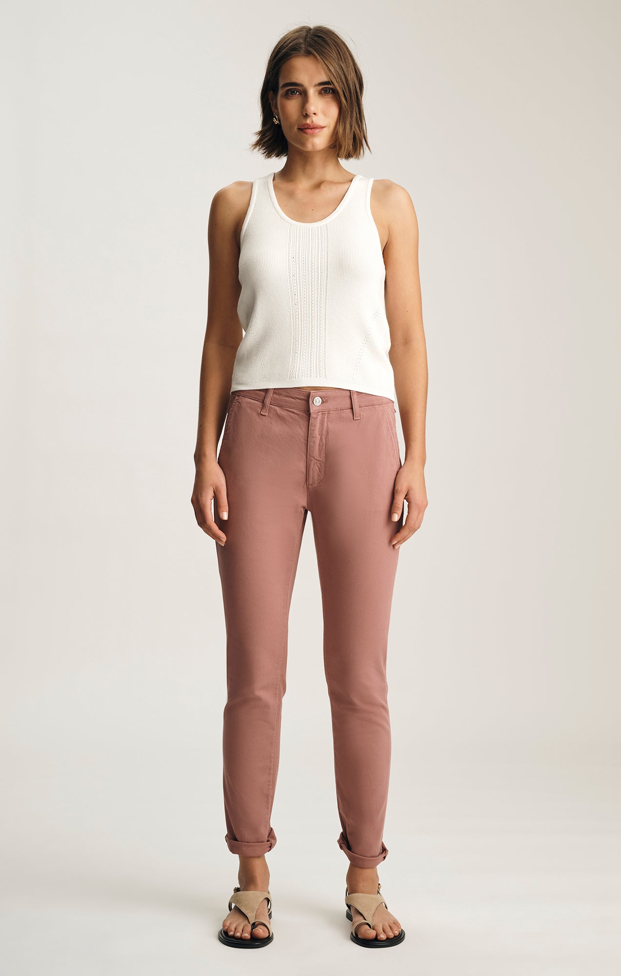 KATHLEEN SLIM CHINO IN OLD MAGENTA TWILL - Image 4