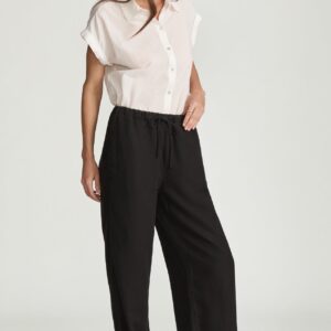 MARCELA WIDE LEG IN BLACK LINEN - Image 2