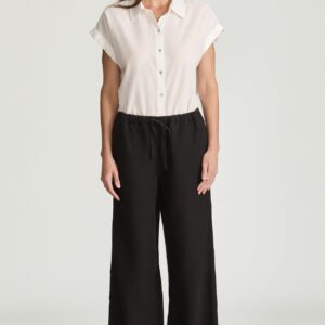 MARCELA WIDE LEG IN BLACK LINEN - Image 3