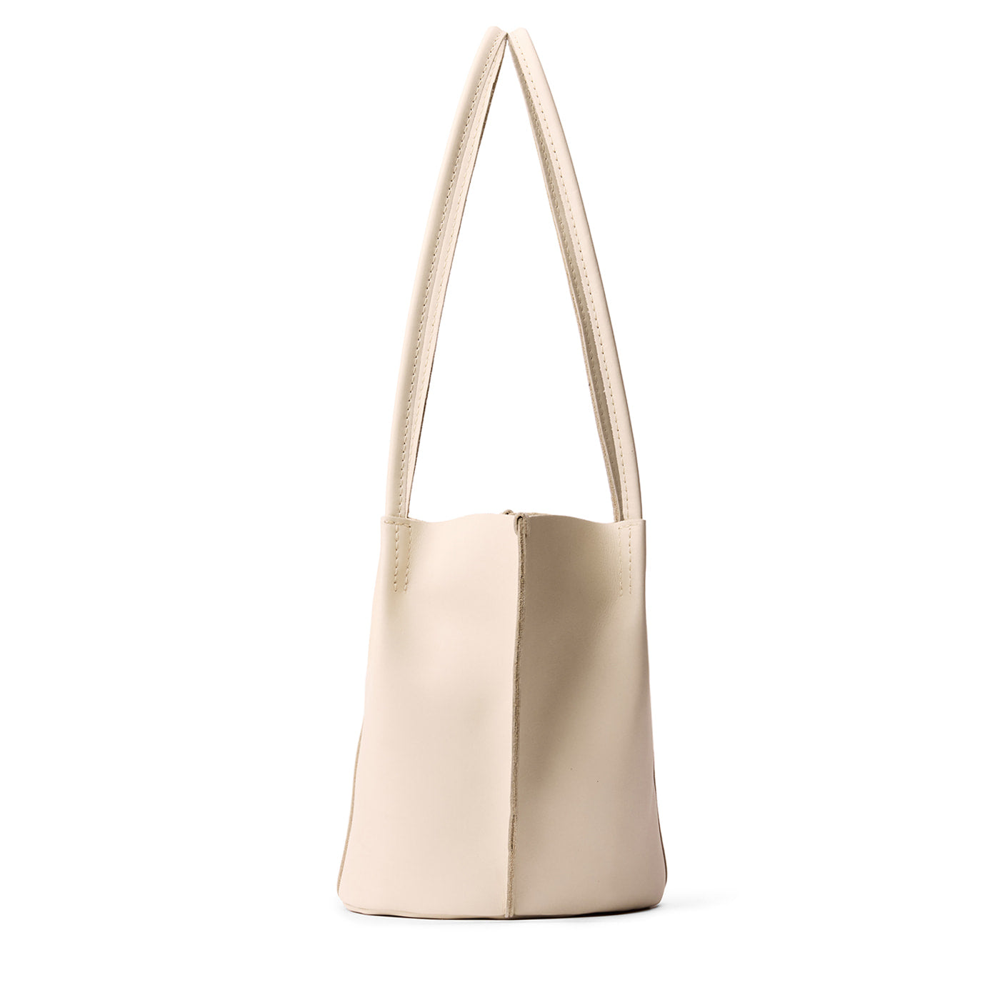 Bone*Classic | Petite bucket shaped tote bag with matching leather handles