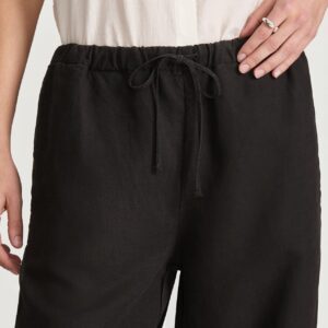 MARCELA WIDE LEG IN BLACK LINEN - Image 5