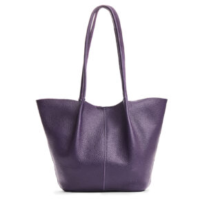 Empire*Large | Wide bucket shaped tote bag with matching leather handles