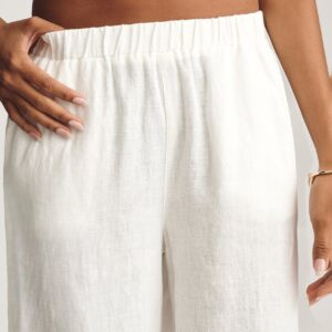 LINEN WIDE LEG PANTS IN ANTIQUE WHITE - Image 6