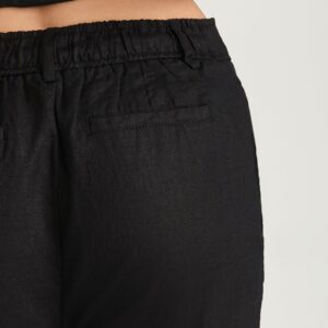 LINEN STRAIGHT LEG PANTS IN BLACK - Image 6